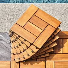 Acacia Interlocking Wooden Deck Tile