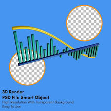 3d Render Down Trend Graph Icon With