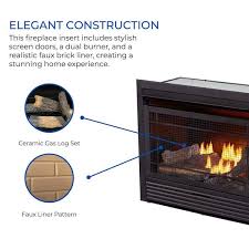 Duluth Forge Dual Fuel Ventless Gas Fireplace Insert 26 000 Btu Remote Control Fdf300r