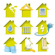 Home Construction Icons Stock Vector