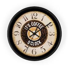 Coffee O Clock Wall Clock Coffee Bean