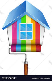 Paint And House Royalty Free Vector Image