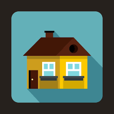 Premium Vector Yellow Cottage Icon In