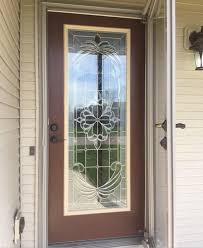 Hinged Antique Black Stained Glass Door