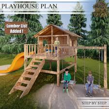 Kids Playhouse Plan With Swing