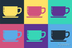 Pop Art Coffee Cup Icon Isolated On