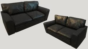 Old Dirty Leather Couch Black Pbr 3d