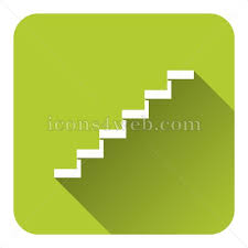 Stairs Flat Icon With Long Shadow
