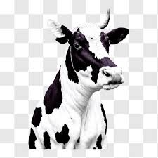 Majestic Black And White Cow Png