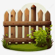 Wooden Fence In Field Ilration