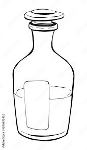 Outline Drawing Of A Glass Bottle With