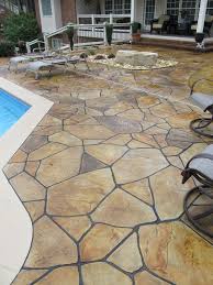 Multi Color Flagstone Overlay For Pool Deck