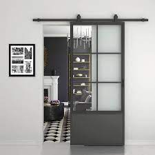 Black Steel Frame Interior Barn Door