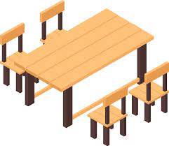 Isometric Garden Furniture Icon Table