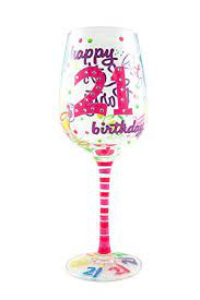 Top Shelf 21st Birthday Wine Glass