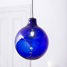 Cobalt Blue Glass Globe Pendant Light