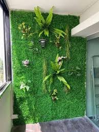 Pp Green Artificial Grass Wall Grass