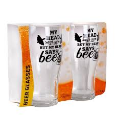 My Head Says Beer Glass Set Of 2