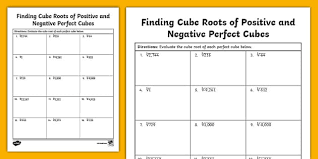 Cube Root Of Perfect Cubes Activity
