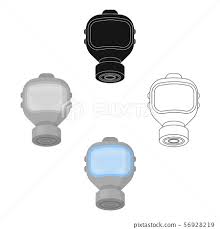 Fire Gas Mask Icon Cartoon Black