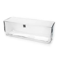 Glass Rectangle Vase Clear 30x10x10cmh