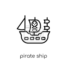 Pirate Ship Icon Trendy Modern Flat