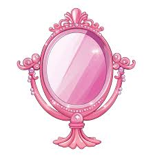 Pink Mirror Cartoon Flat Cartoon