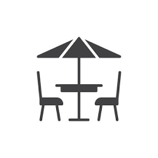 Terrace Cafe Icon Vector Filled Flat