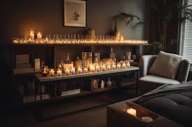 Premium Photo A Room With Candles And