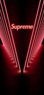 Red Neon Supreme Iphone Wallpaper