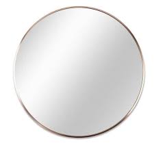 Seafuloy 16 In W X 16 In H Gold Round Wall Mirror Metal Frame Circle Mirror For Bedroom Bathroom Entryway Wall Decor