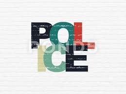 Law Concept Police On Wall Background
