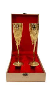 24 Ct Gold Plated Dual Wine Glass At Rs