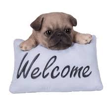 Hi Line Gift Ltd Pug With Welcome Sign