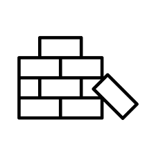 Bricks Wall Construction Outline Icon
