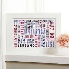 60th Birthday Personalised Word Art