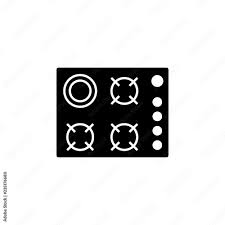 Kitchen Stove Top View Vector Icon