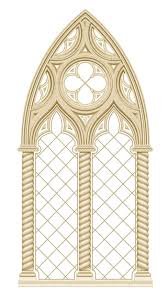 Gothic Realistic Cathedral Window With