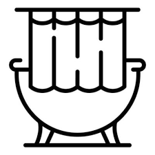 Interior Shower Curtain Icon Outline
