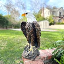 Exhart 24in Majestic Bald Eagle Garden Statue
