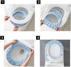 Lfish 5 Pcs Soft Fabric Toilet Seat