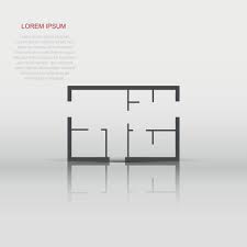 Vector House Plan Icon In Flat Style