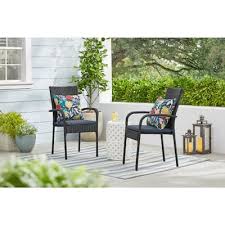 Black Steel Wicker Outdoor Dining Chair