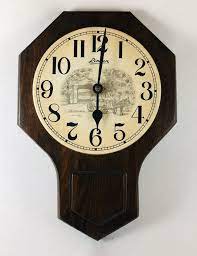 Vintage Linden Wall Clock Wood 1970s