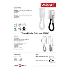Valera Hotello Wall Hair Dryer With