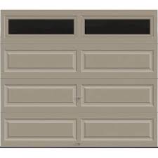 Clopay Classic Collection 8 Ft X 7 Ft 12 9 R Value Intellicore Insulated Sandstone Garage Door With Windows Exceptional 111161