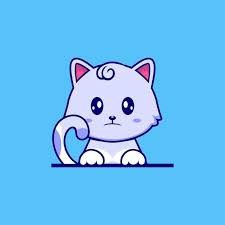 Cat Cartoon Vector Icon Cute Cat With A