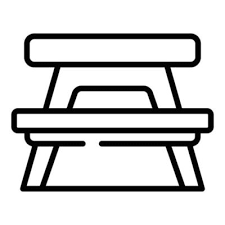 Plastic Picnic Table Icon Outline