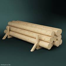 cylindrical wooden beams 3d model