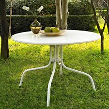 Crosley Griffith Metal Dining Table White 40 In
